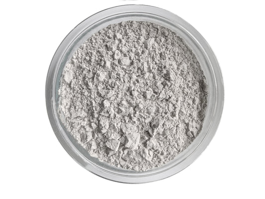 Close-up of finely milled calcium carbonate limestonepowder used to neutralize acidic soils.