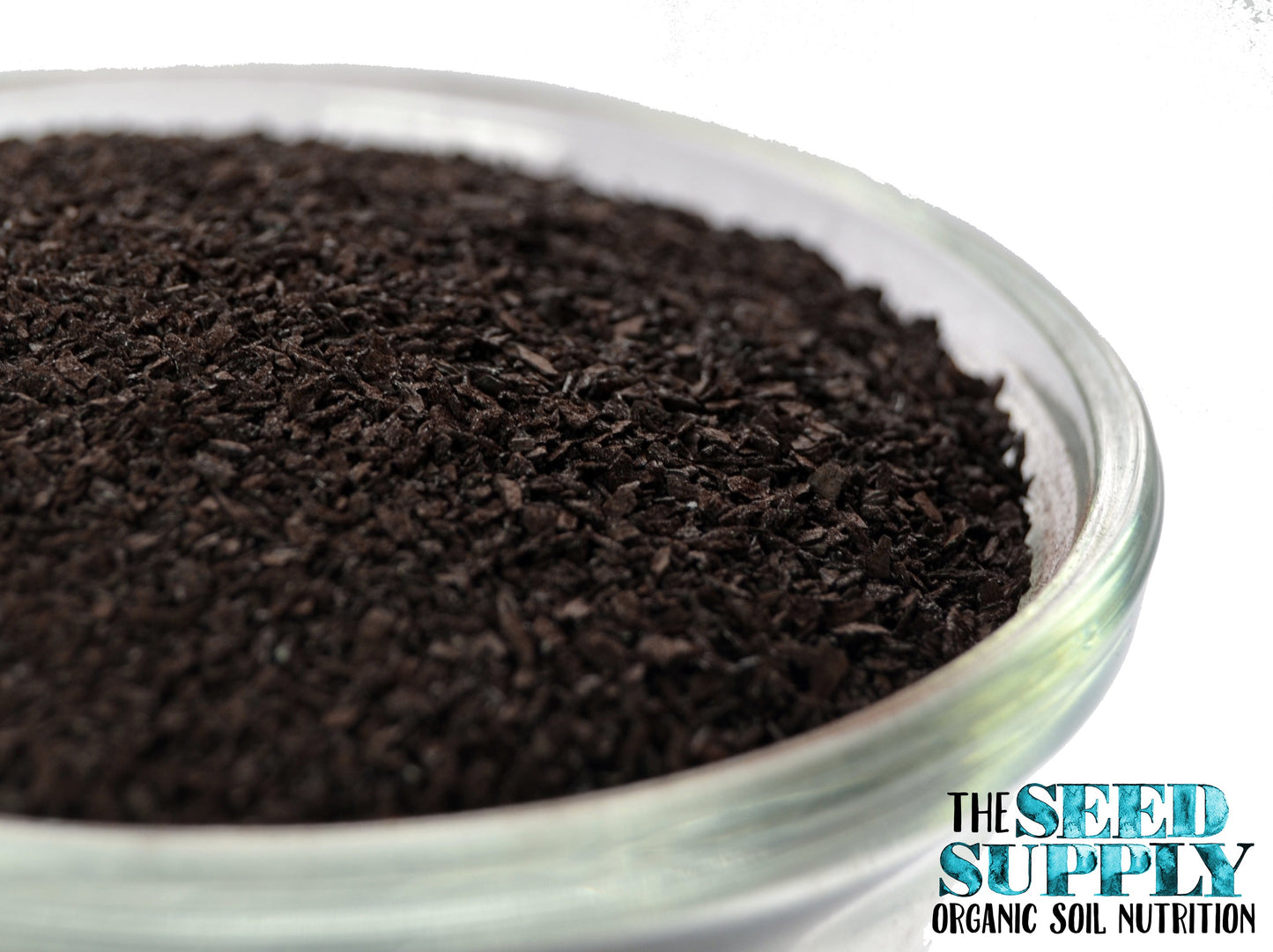 Fine-textured soluble kelp powder ready to mix for plant applications.