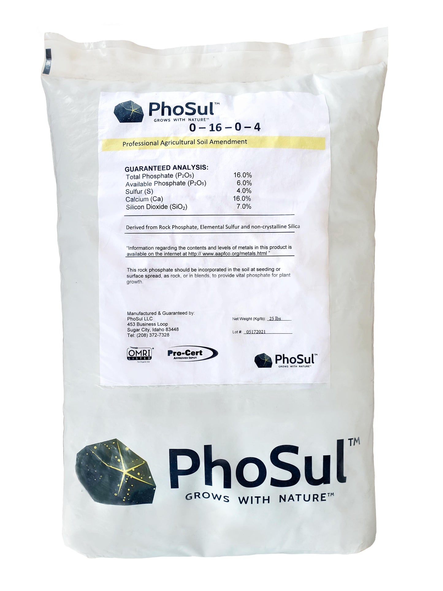 PhoSul Granular Rock Phosphate with Added Sulphur 0-16-0